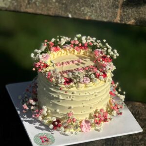 Happy birthday baby's breath cake